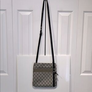 Lacoste Monogram Leather Strap and‎ Trim Crossbody